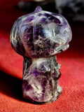 Chevron Amethyst Crystal Pumpkin Head Spooky Figurine 👻🎃💜