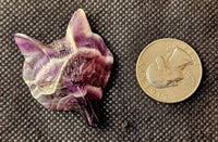 Chevron Amethyst Crystal Wolf Head 💜🐺🤍