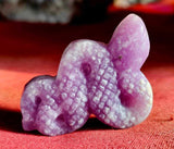 Lepidiolite Crystal Snake Carving