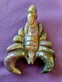 LG. Ocean Jasper Crystal Scorpion Carving 💚🦂🪸🌊 ♥️