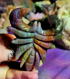 LG. Ocean Jasper Crystal Scorpion Carving 💚🦂🪸🌊 ♥️