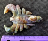 LG. Ocean Jasper Crystal Scorpion Carving 💚🦂🪸🌊 ♥️