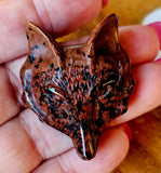 Mahogany Obsidian Crystal Wolf Head Carving 🖤🐺❤️