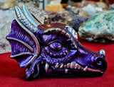 LG. Purple & Silver Dragon Head Crystal Sphere Holder 🐲💜🔮