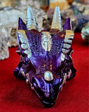 LG. Purple & Silver Dragon Head Crystal Sphere Holder 🐲💜🔮