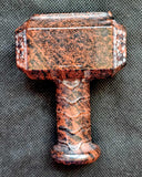 LG. Mahogany Obsidian Crystal Thor's Norse God Hammer Carving 🖤🔨⚒️❤️