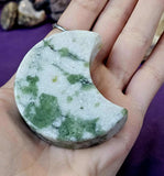 Mixed Jade Crystal Crescent Moon 💚🌙🤍