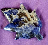 Sodalite Crystal Leaf Carving 💙🌿🖤🤍✨
