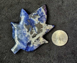 Sodalite Crystal Leaf Carving 💙🌿🖤🤍✨