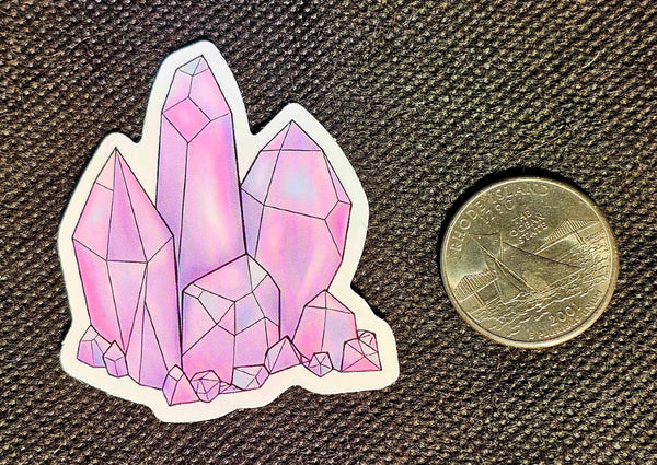 Pink Crystal Points Cluster Enchanted Sticker