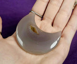 Agate w/Druzy Crystal Crescent Moon Carving ✨🌘🌙