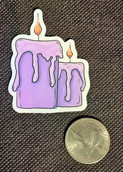 Purple Burning Candles Enchanted Sticker