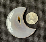 Agate w/Druzy Crystal Crescent Moon Carving ✨🌘🌙