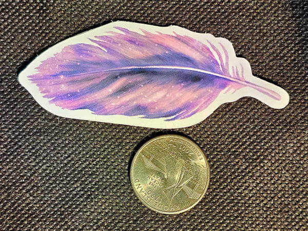 Beautiful Pink And Purple Feather Enchanted Sticker