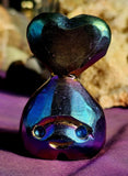 Electroplated (man-altered) Crystal Heart Pet Rock Buddy 🥹🌈💜⚡🌩️