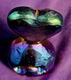 Electroplated (man-altered) Crystal Heart Pet Rock Buddy 🥹🌈💜⚡🌩️