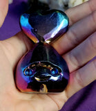 Electroplated (man-altered) Crystal Heart Pet Rock Buddy 🥹🌈💜⚡🌩️
