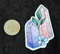 Purple And Pink Crystal Points With Flower Enchanted Sticker