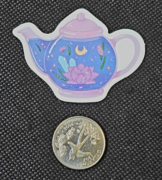 Pink And Purple Mystical Teapot Enchanted Sticker