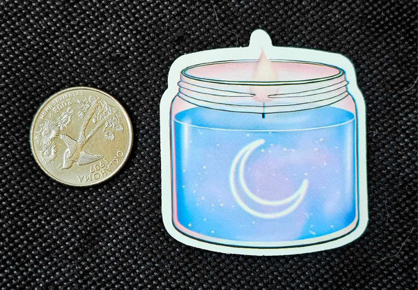 Mystical Crescent 🌙 Moon Candle Enchanted Sticker