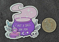 Purple I Put A Spell On You Cauldron Enchanted Sticker