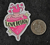 Pink Heart Love Potion Bottle Enchanted Sticker