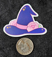 Purple And Pink Witches Hat Enchanted Sticker