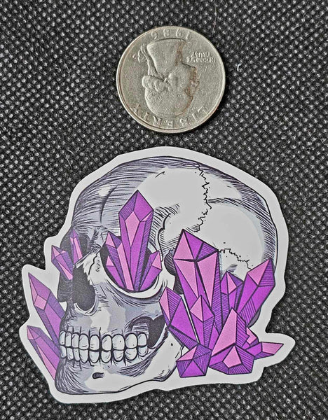 Skull With Purple Crystals Enchanted Sticker