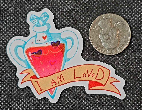 I Am Loved Red Potion Enchanted Sticker