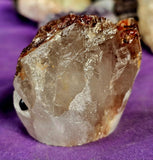 Red Capped Hematoid Quartz Crystal Pet Rock Carving 🪨♥️🥰🍒
