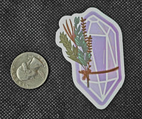 Single Purple Crystal Point Enchanted Sticker