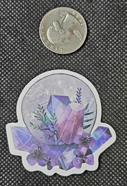 Purple Crystal Ball With Crystals 🔮 Enchanted Sticker