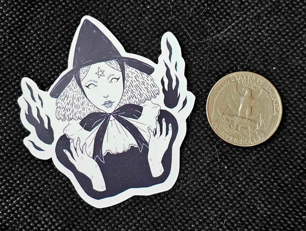 Black and White Witch Enchanted Sticker