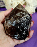 LG. Partially Raw/Polished Smokey Quartz Crystal Point 🤩🪨💨🌈