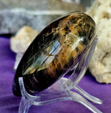 LG. Black Moonstone Crystal Puffy Heart ✨🖤🌙