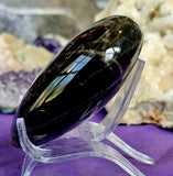 LG. Black Moonstone Crystal Puffy Heart ✨🖤🌙