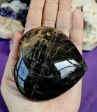 LG. Black Moonstone Crystal Puffy Heart ✨🖤🌙
