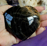 LG. Black Moonstone Crystal Puffy Heart ✨🖤🌙