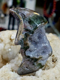 Ocean Jasper Crystal Moon Face Carving w/Druzy ✨🪸🌙🌊