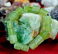 Thick Green Calcite Crystal Bracelet