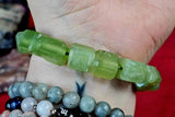 Thick Green Calcite Crystal Bracelet