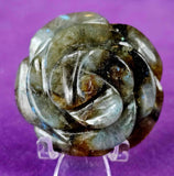 Handcrafted Labradorite 3D Crystal Rose Carving 🌹