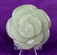 Handcrafted Green Quartz Crystal 3D Rose Carving 🌹