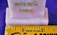 Pink Opal Crystal Tombstone w/ Funny Statement 🪦