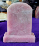 Pink Opal Crystal Tombstone w/ Funny Statement 🪦