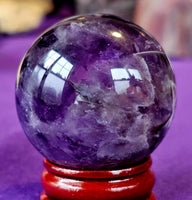 Chevron Amethyst Crystal Sphere