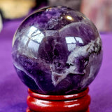 Chevron Amethyst Crystal Sphere