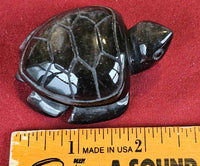 Silver Sheen Obsidian Crystal Turtle Carving 🐢