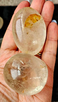 Clear Quartz Crystal Palm Stone