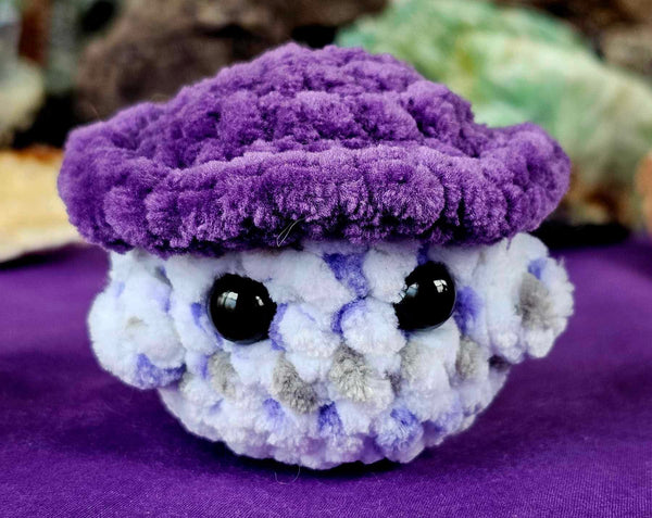 Dusty Lilac & Purple Mushroom Baby Crocheted Plushie 🍄